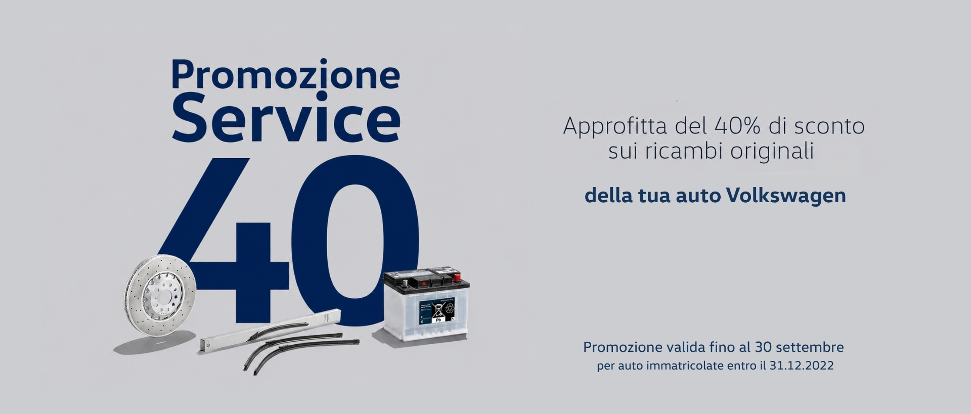 immagine rappresentativa Promozione Service 40 Ricambi originali | Estate 2026