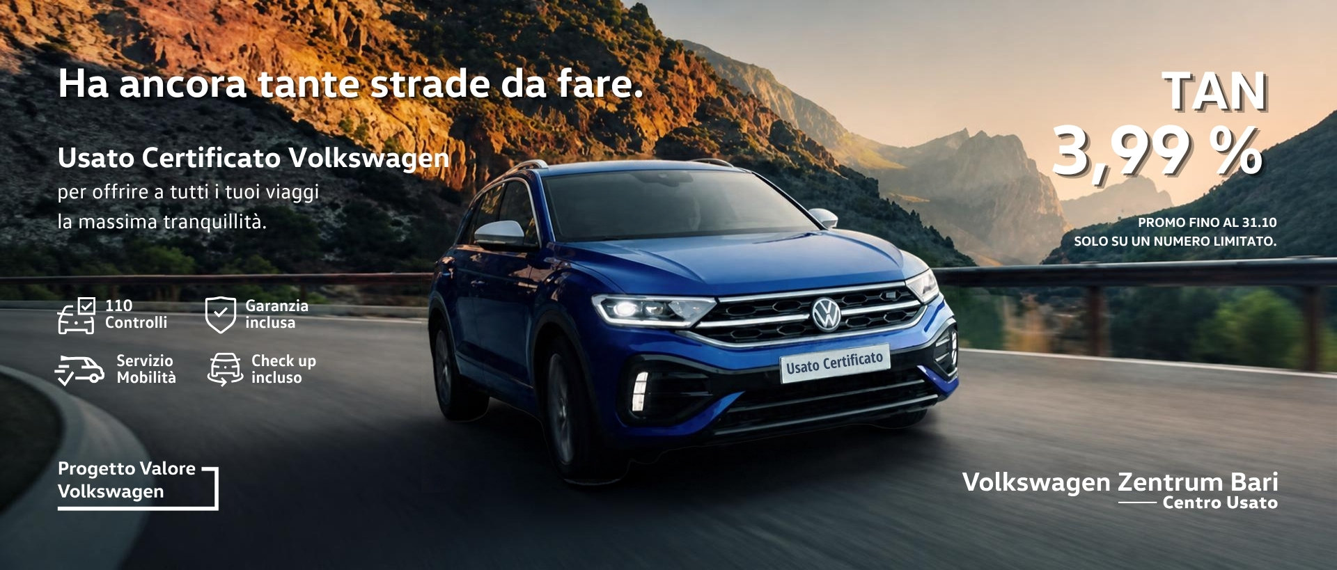 immagine rappresentativa L'Usato Certificato Volkswagen con TAN 3,99%!