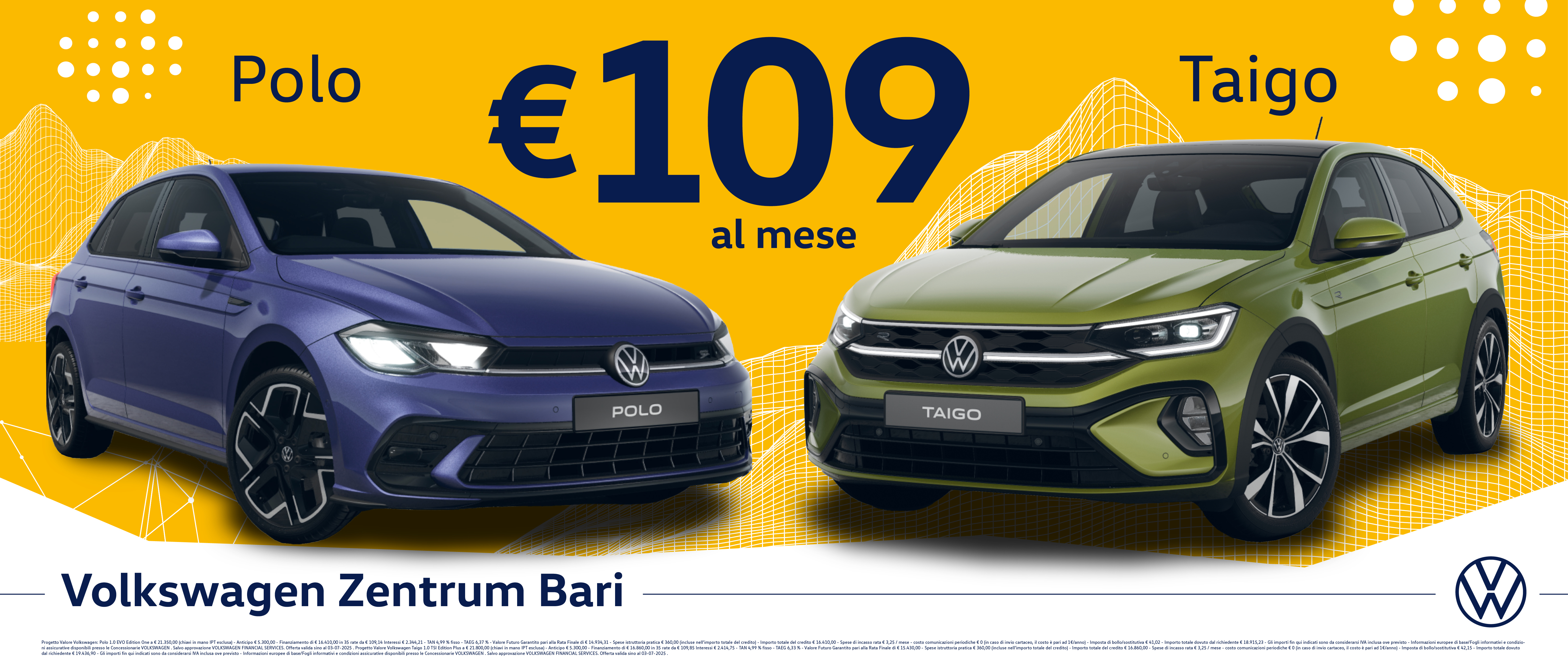 immagine rappresentativa Polo e Taigo a 109€ al mese!