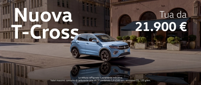 Nuova T-Cross Trend tua da 21.900 euro
