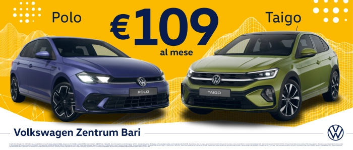 Polo e Taigo a 109€ al mese!